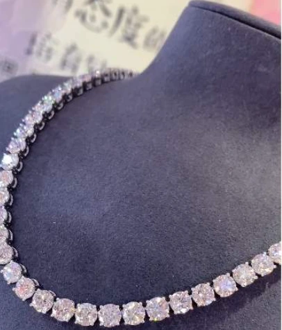 Round Shaped Tennis Necklace Lab Grown Diamonds 1