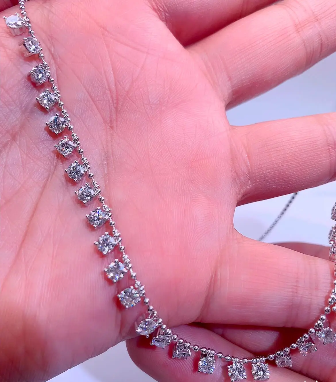 Lab Grown Excellent Brilliant VVS Clarity Round Cut Diamonds Stars Necklace 1