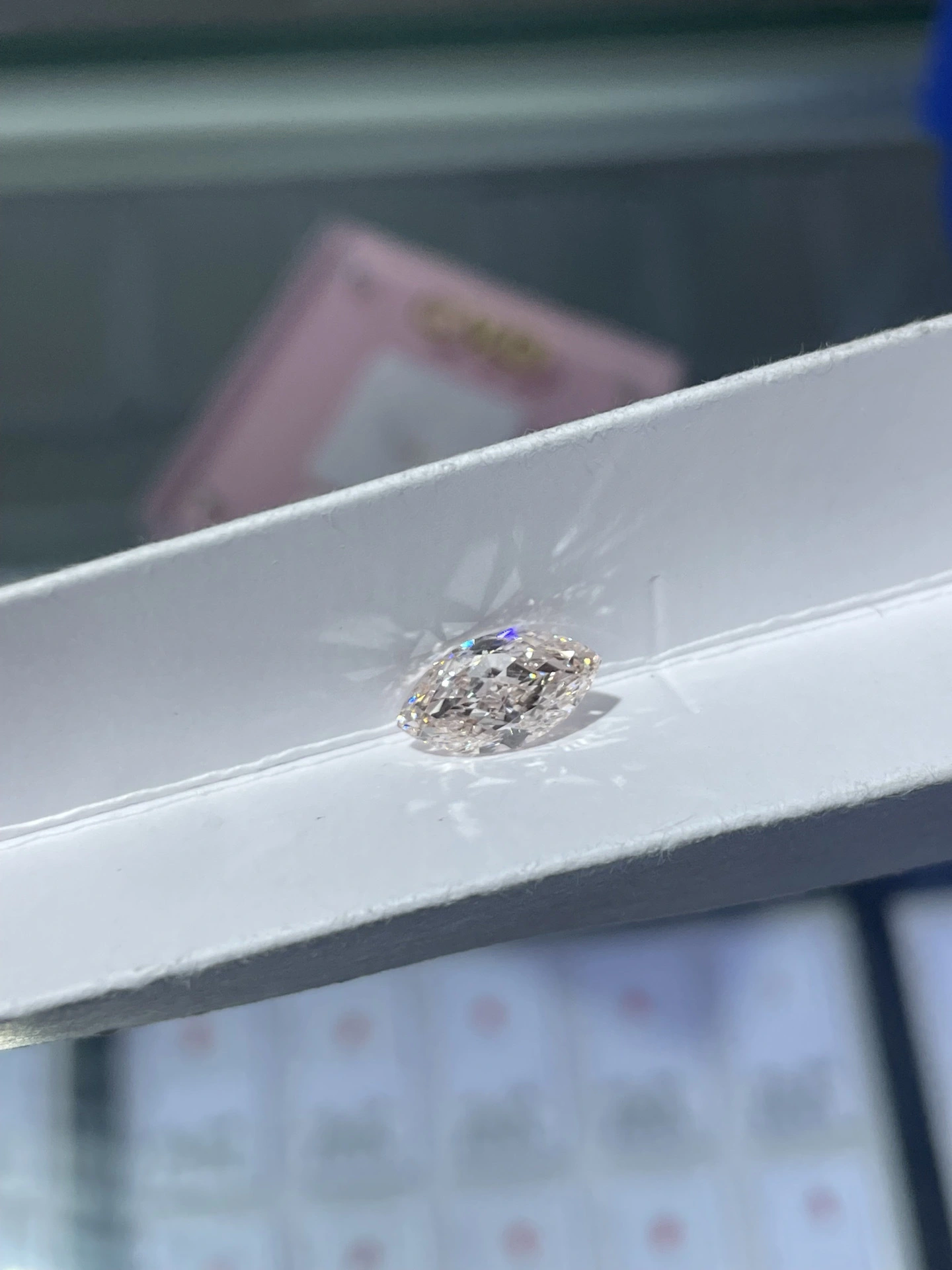 Lab Grown Fancy Light Pink Marquise Cut VS2 Clarity Diamond 2.54ct 1