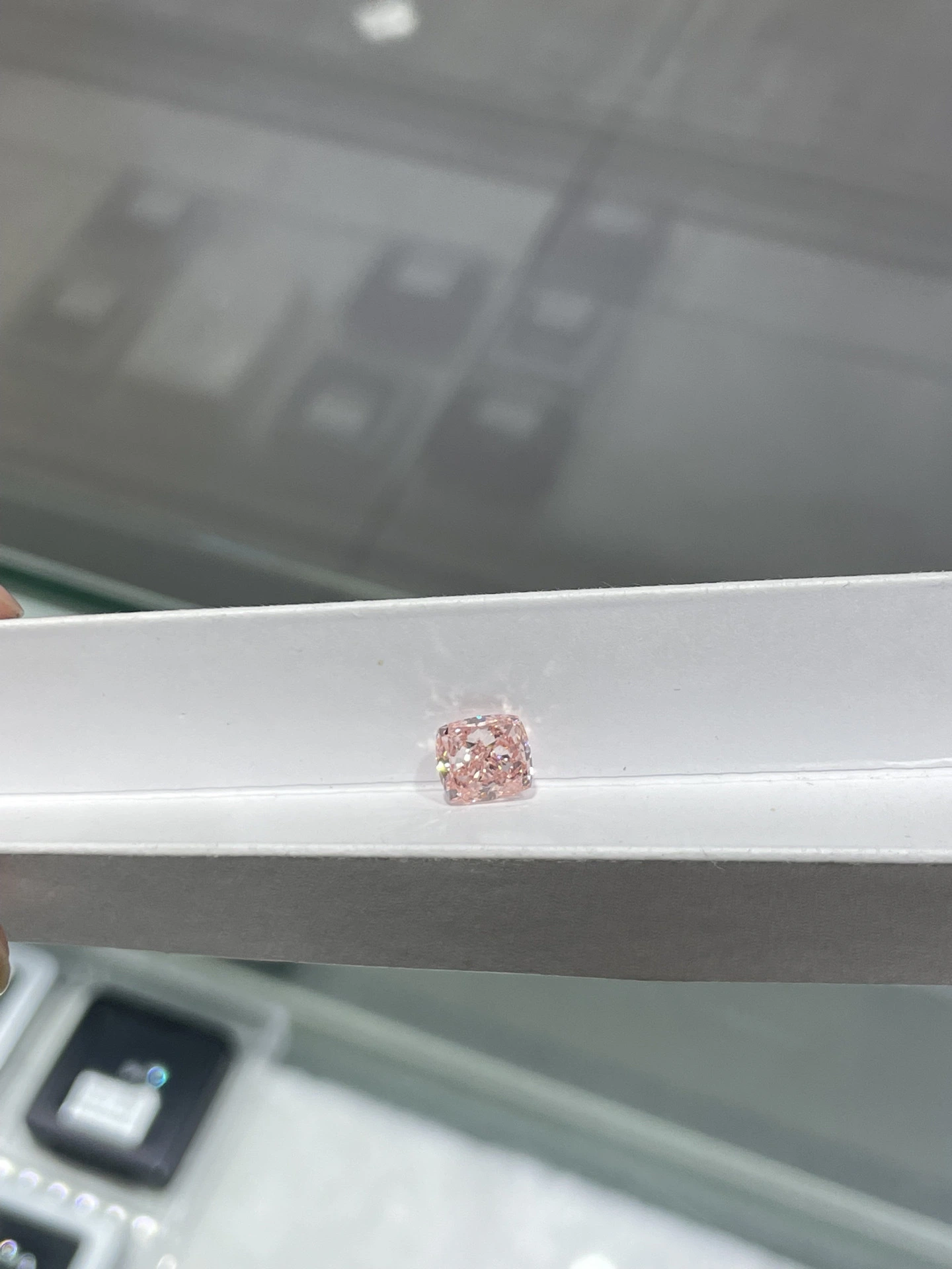 Fancy Intense Pink Lab Grown Excellent Cushion Cut VS1 Clarity Diamond 2.78ct 1