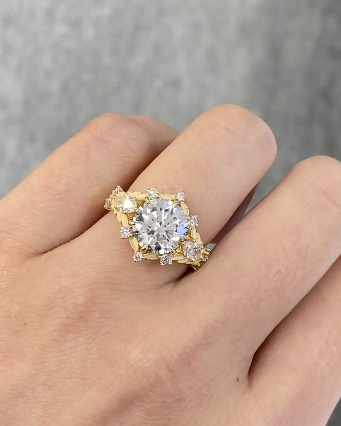 18k gold lab diamonds rings 3.16ct Engagement anniversary rings CVD 1