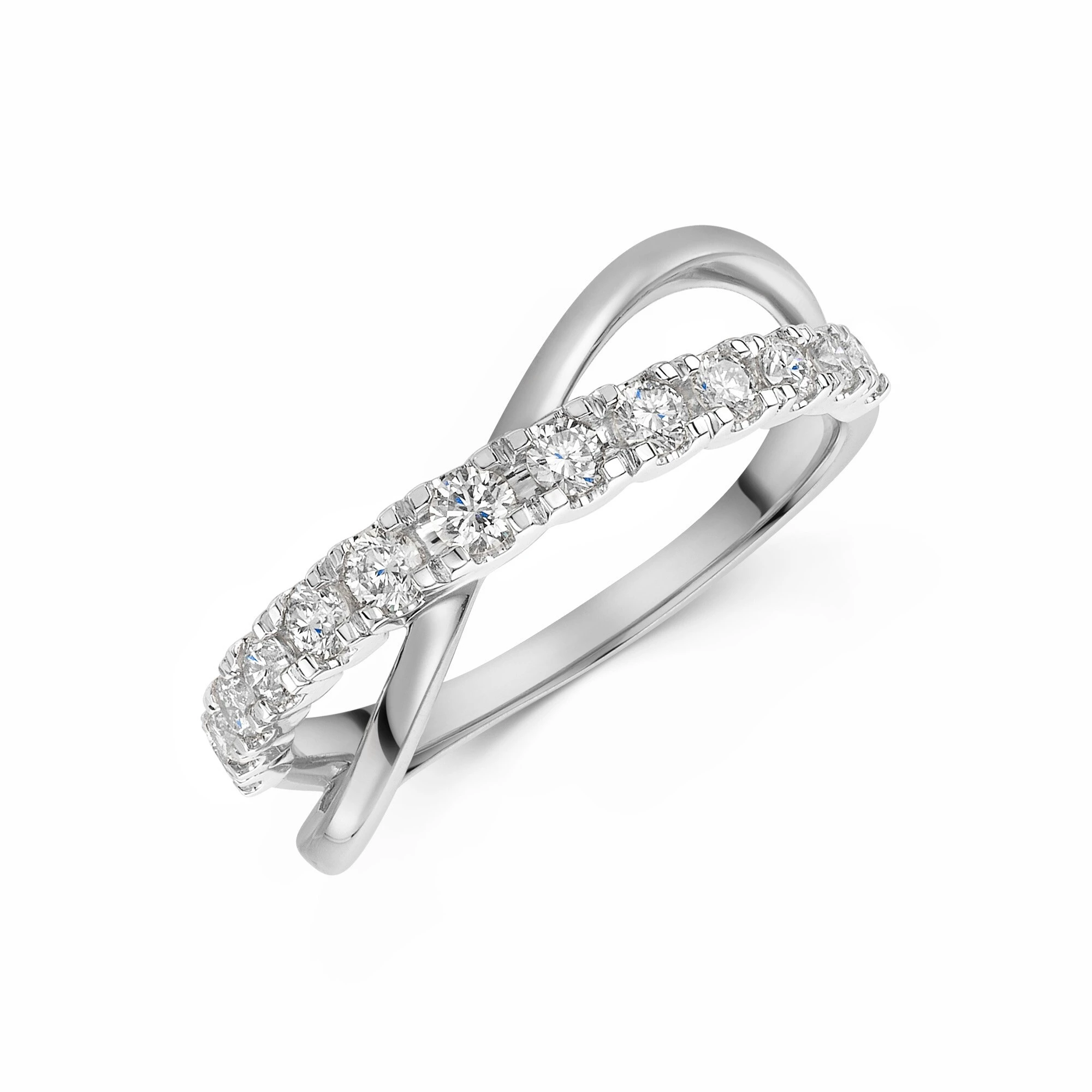 Fine Jewelry Luxury 18K White Gold Lab Grown Diamond Ring Band For Women 1