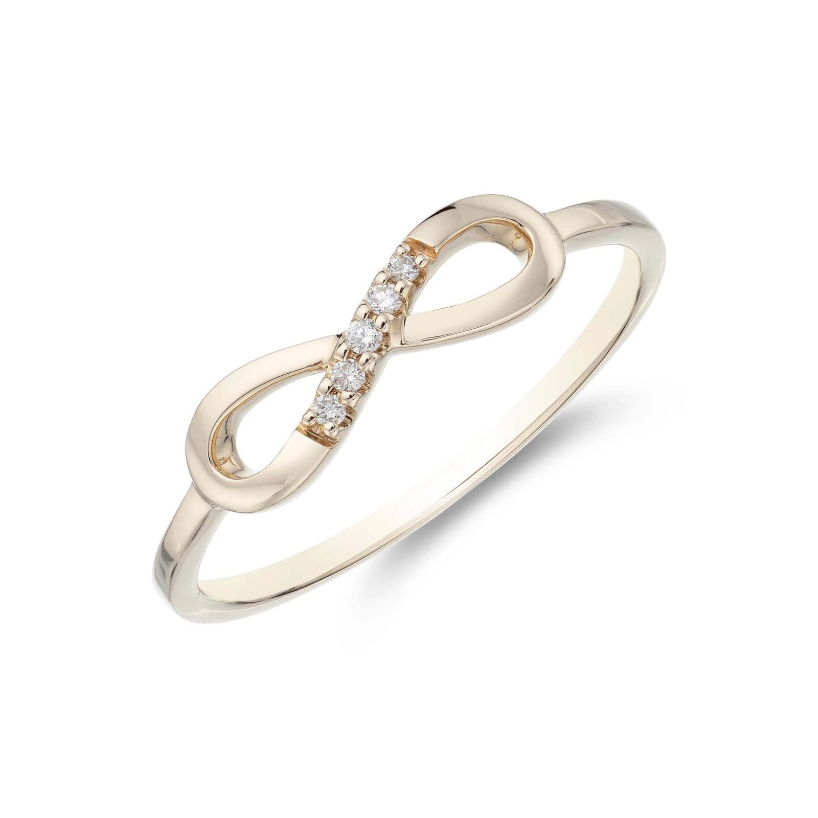 18ct Yellow Gold Lab Grown Round Brilliant Cut Diamond Infinity  Ring 1