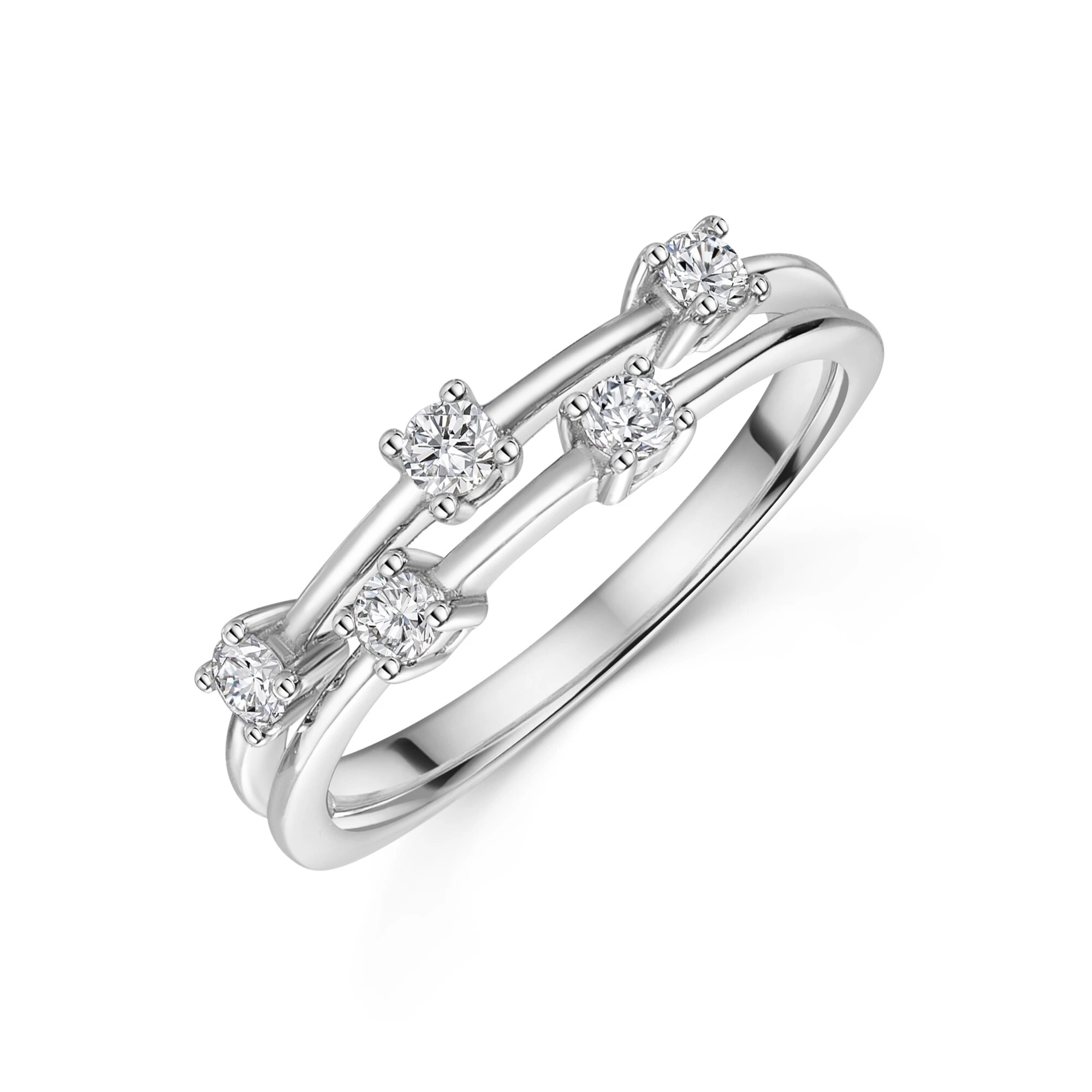 18ct White Gold Lab Grown Round Brilliant Cut Diamond Ring 1