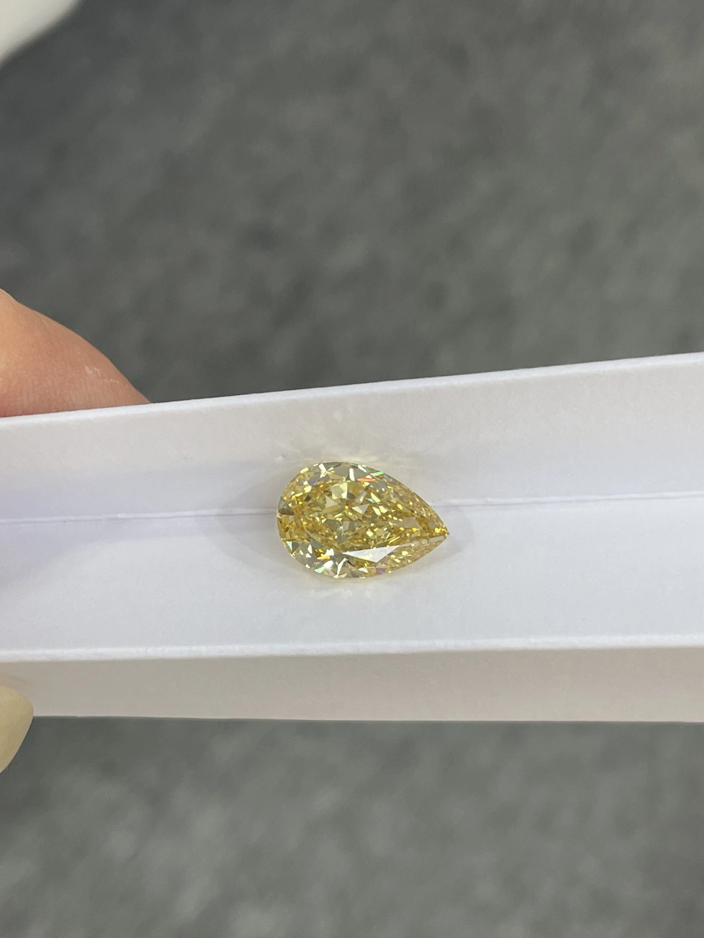 Lab Grown Fancy Intense Yellow Pear Cut VS1 Clarity Dimond 6.32ct 1