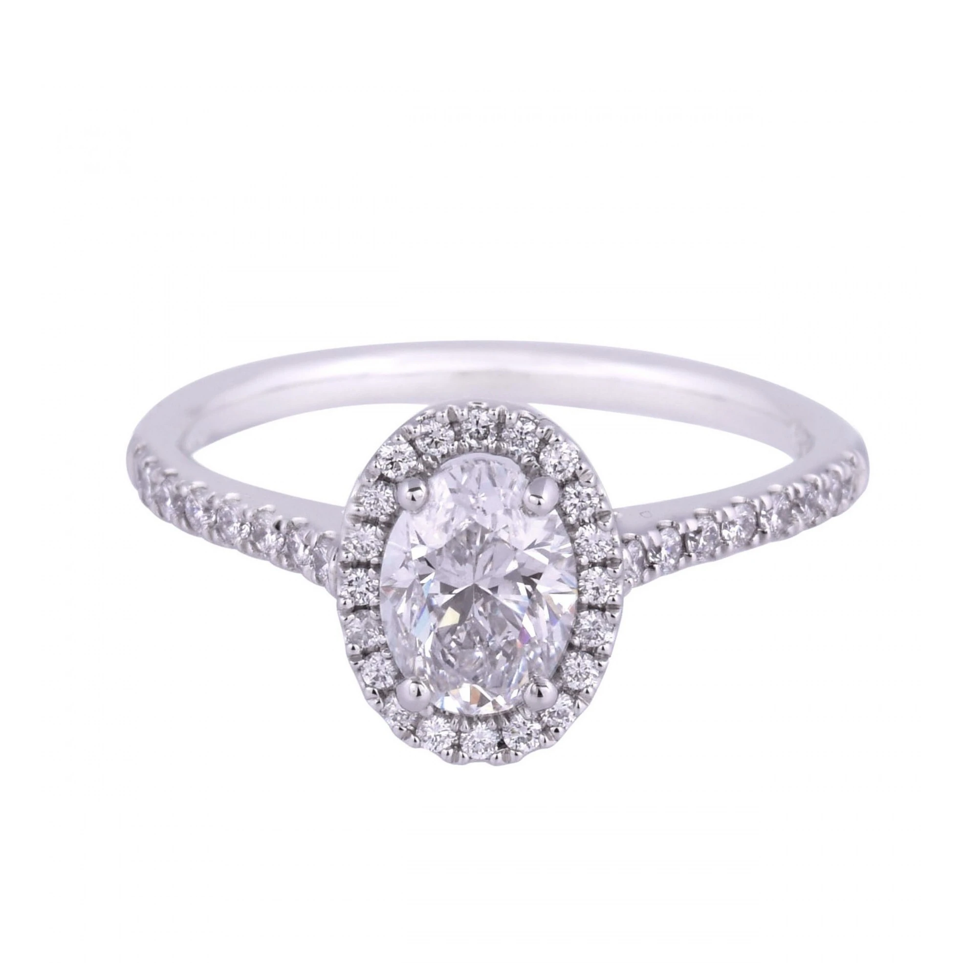 ZKZ Jeweley Classical 18K White Gold High Quality Lab Grown Diamond Oval Cut Engagement Ring 1