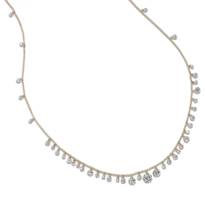 Whoopsie Daisy Necklace In 18ct Yellow & White Gold With L:ab Grown Round Brilliant Cut Diamonds 1