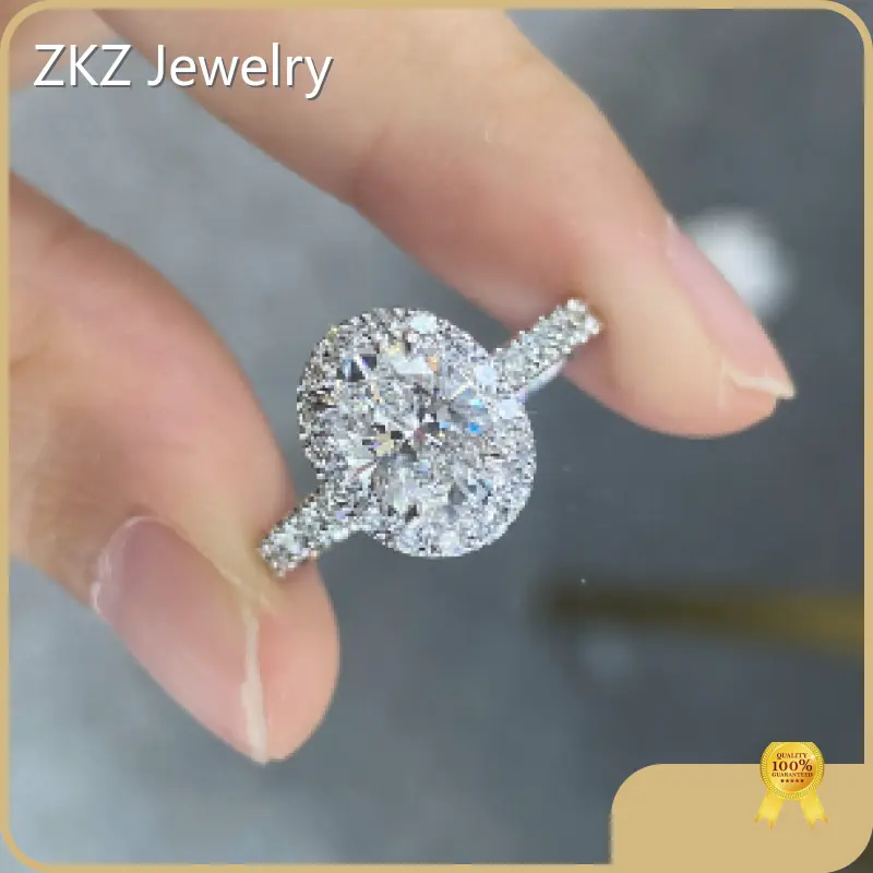Oval Lab Grown Diamond Ring Jewelry Wholesale - ZKZ Jewelry 1