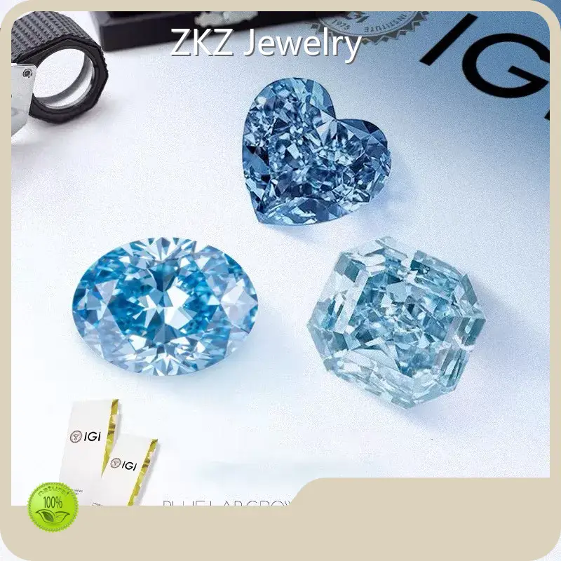 Blue Lab Diamond Blue Lab Diamond Wholesale - ZKZ Jewelry-1 1