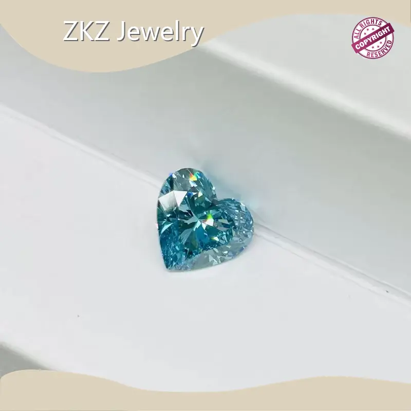 Blue Diamond Lab Grown Blue Lab Diamond Wholesale - ZKZ Jewelry 1