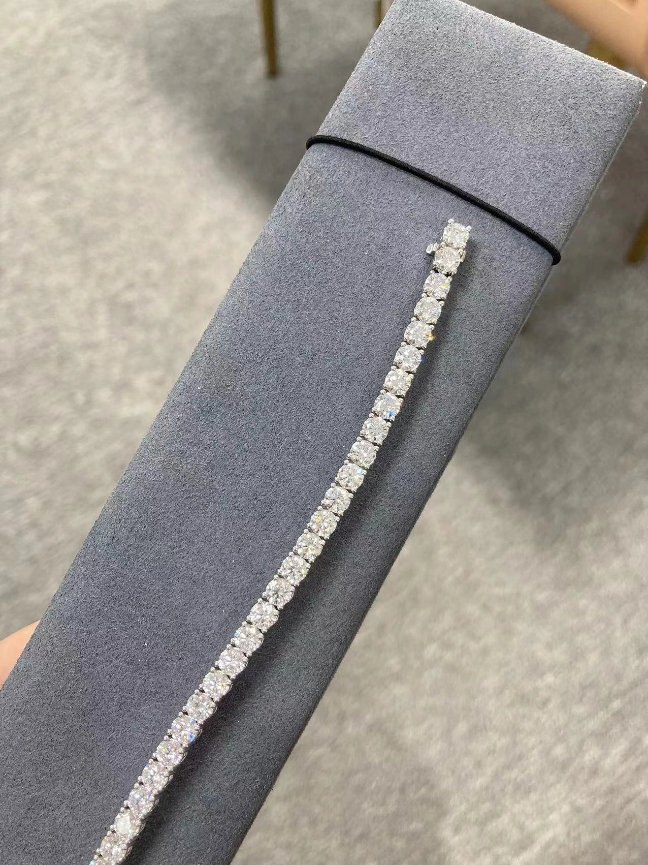 18K White Gold Lab Diamond Bracelet 11.58ct Round Tennis bracelet Customized diamond bracelet with IGI certificate 1