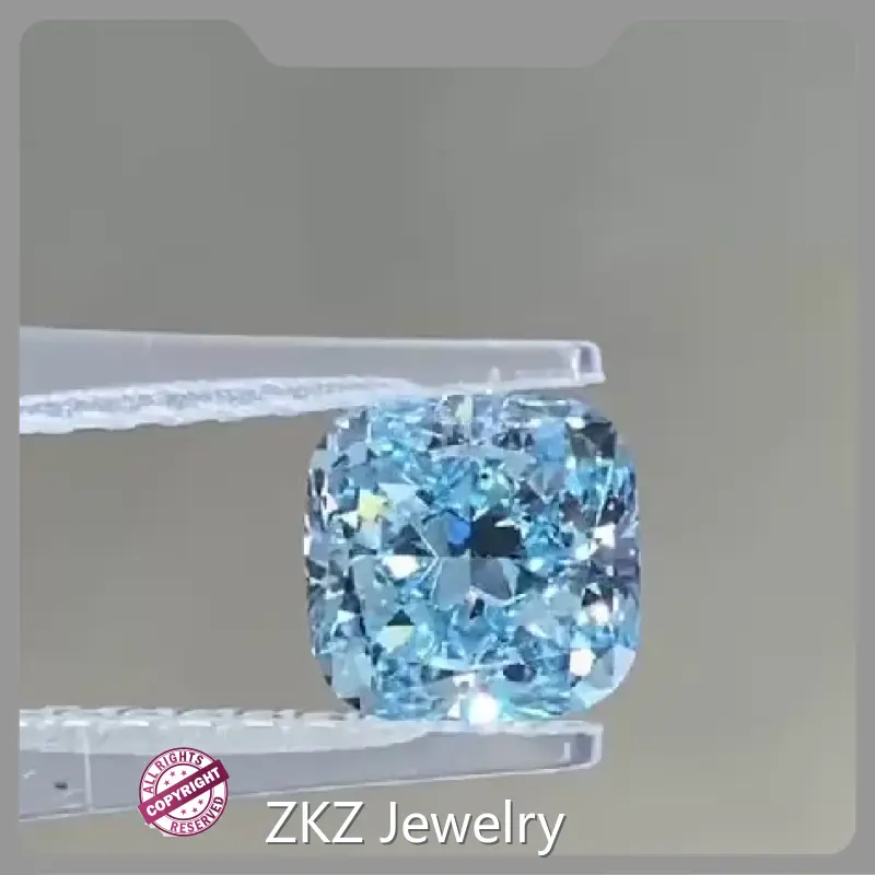 Lab Blue Diamonds Blue Lab Diamond Wholesale - ZKZ Jewelry 1