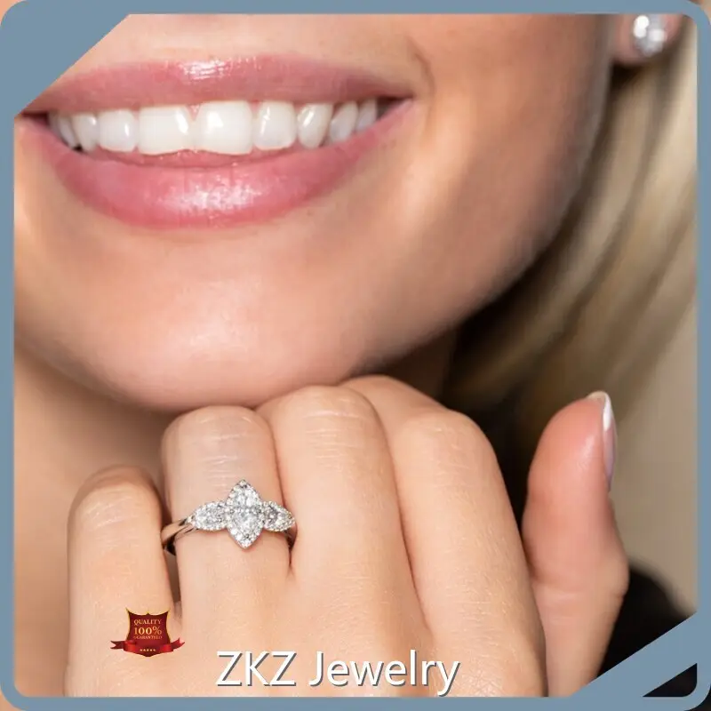 ZKZ Jewelry Lab Grown Emerald Cut Diamond Engagement Ring Factory 1