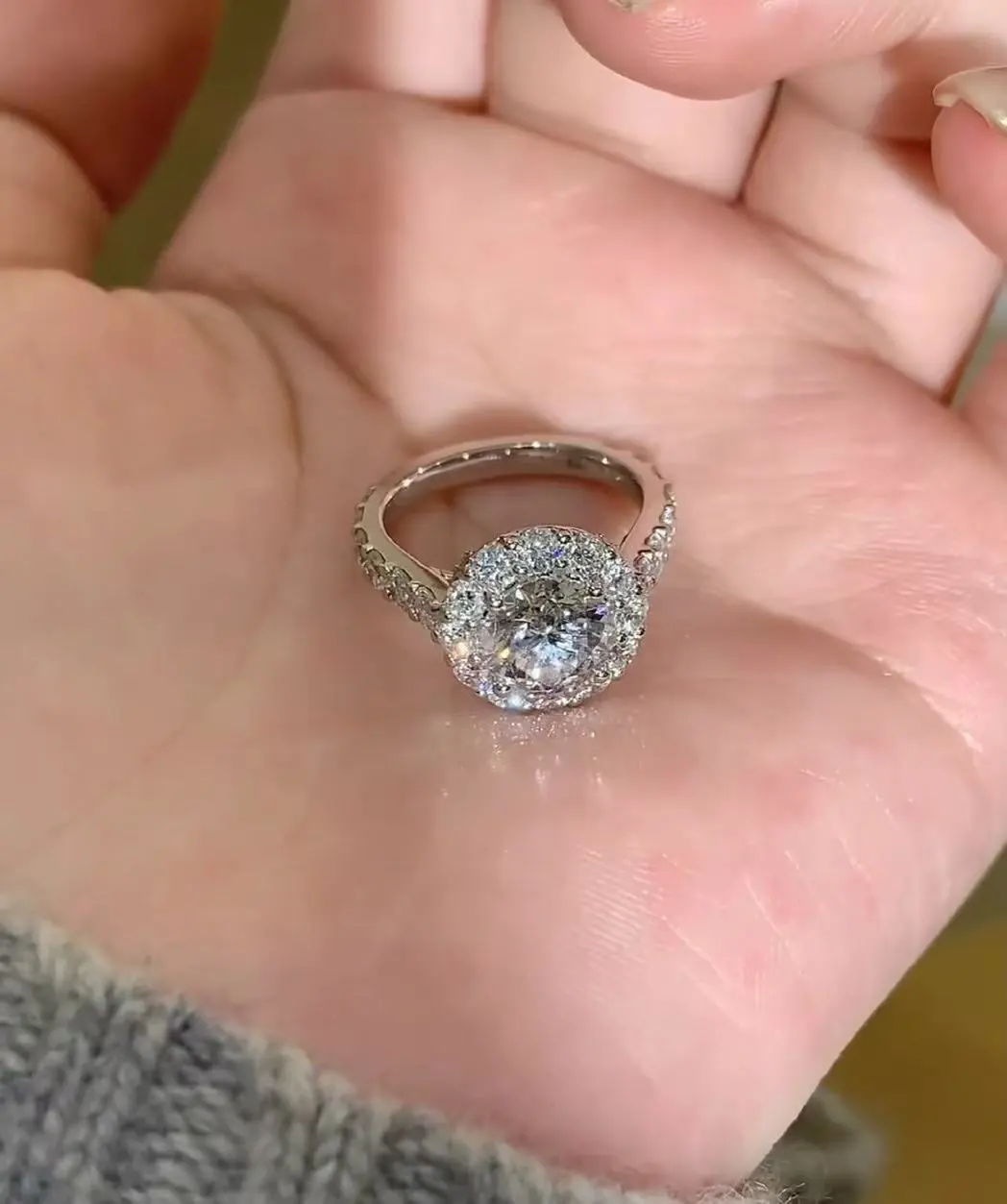 ZKZ Custom Jewelry 18K White Gold Classical Wedding Ring Lab Grown Diamond Ring IGI Certified 1