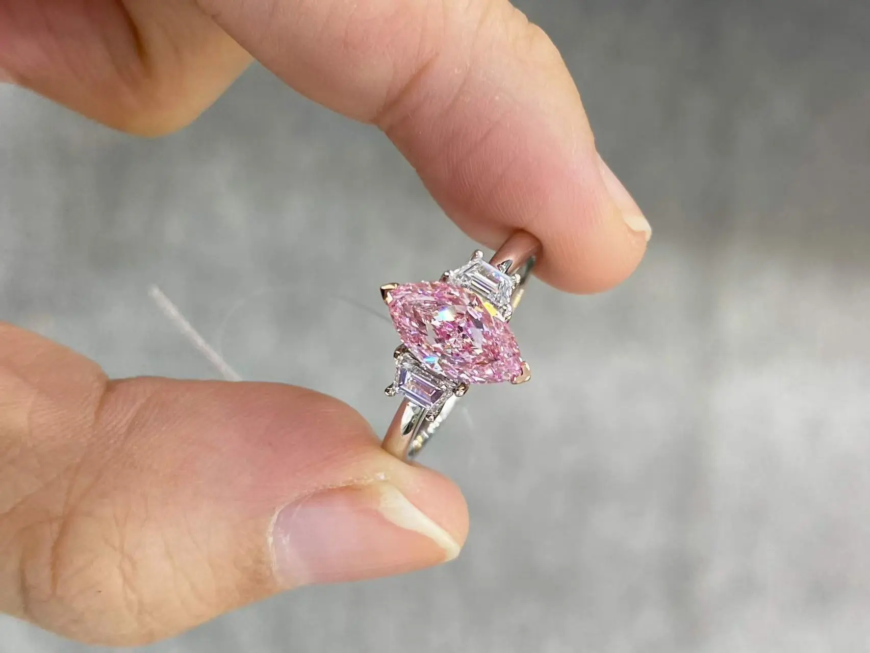 Fine Jewelry 18K White Gold Fancy Shaped Marquise Lab Grown Diamond Ring For Women 1