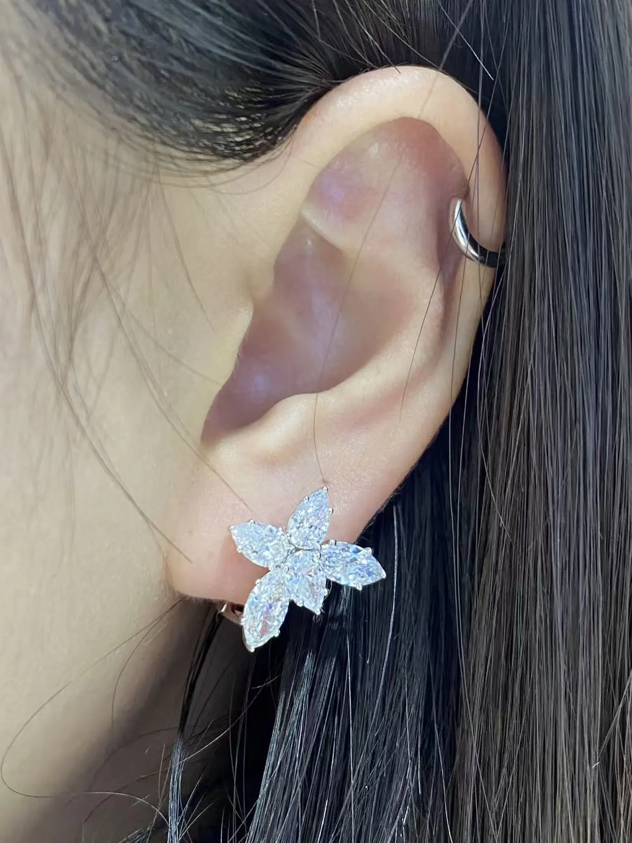 18K Lab Diamond Earrings Marquise & Pear Earrings Marquis Custom Earrings With IGI Certification 1