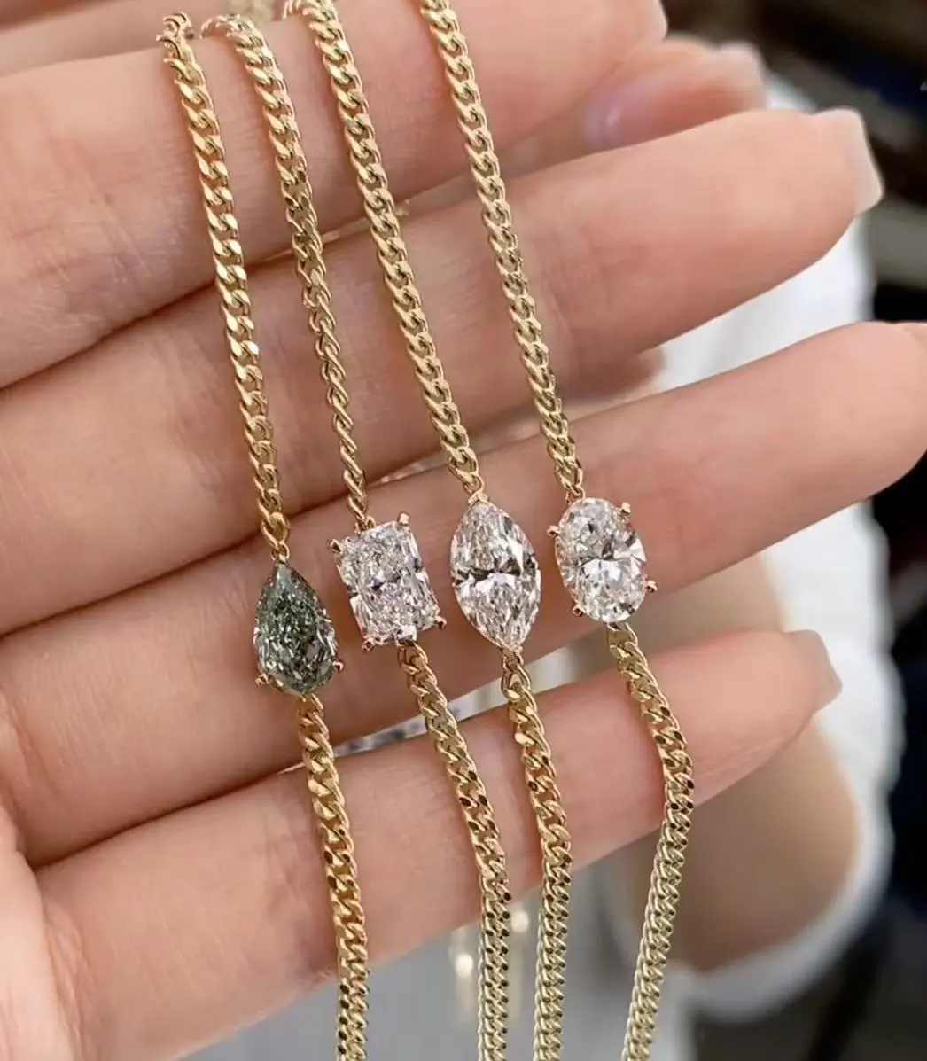 ZKZ Custom Jewelry Fancy Shaped Lab Grown Diamond Bracelet For Women Daily Wear IGI Certified 1