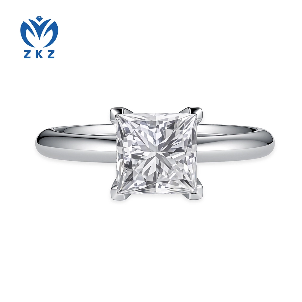 Lab-Grown 1.65ct E VVS2 Princess Cut Square Diamond Solitaire Women's  Ring Size US 6 ZKL-01 1