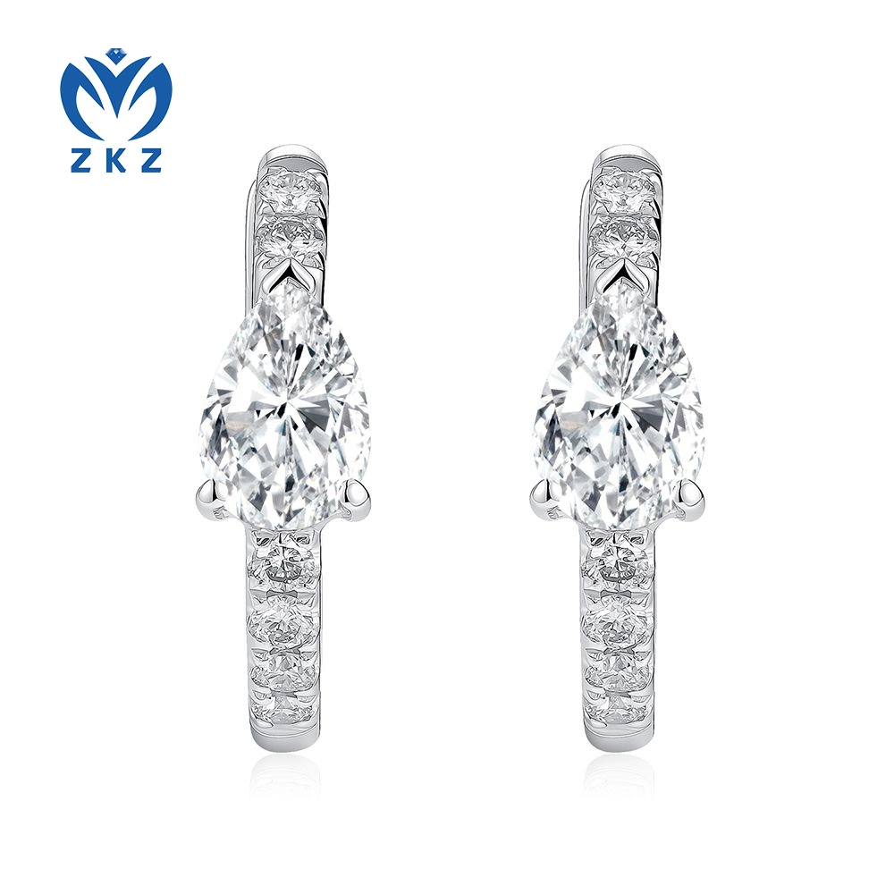 0.876ct DEF VVS Lab-grown Pear-shaped Earrings, ZKZ-261 1