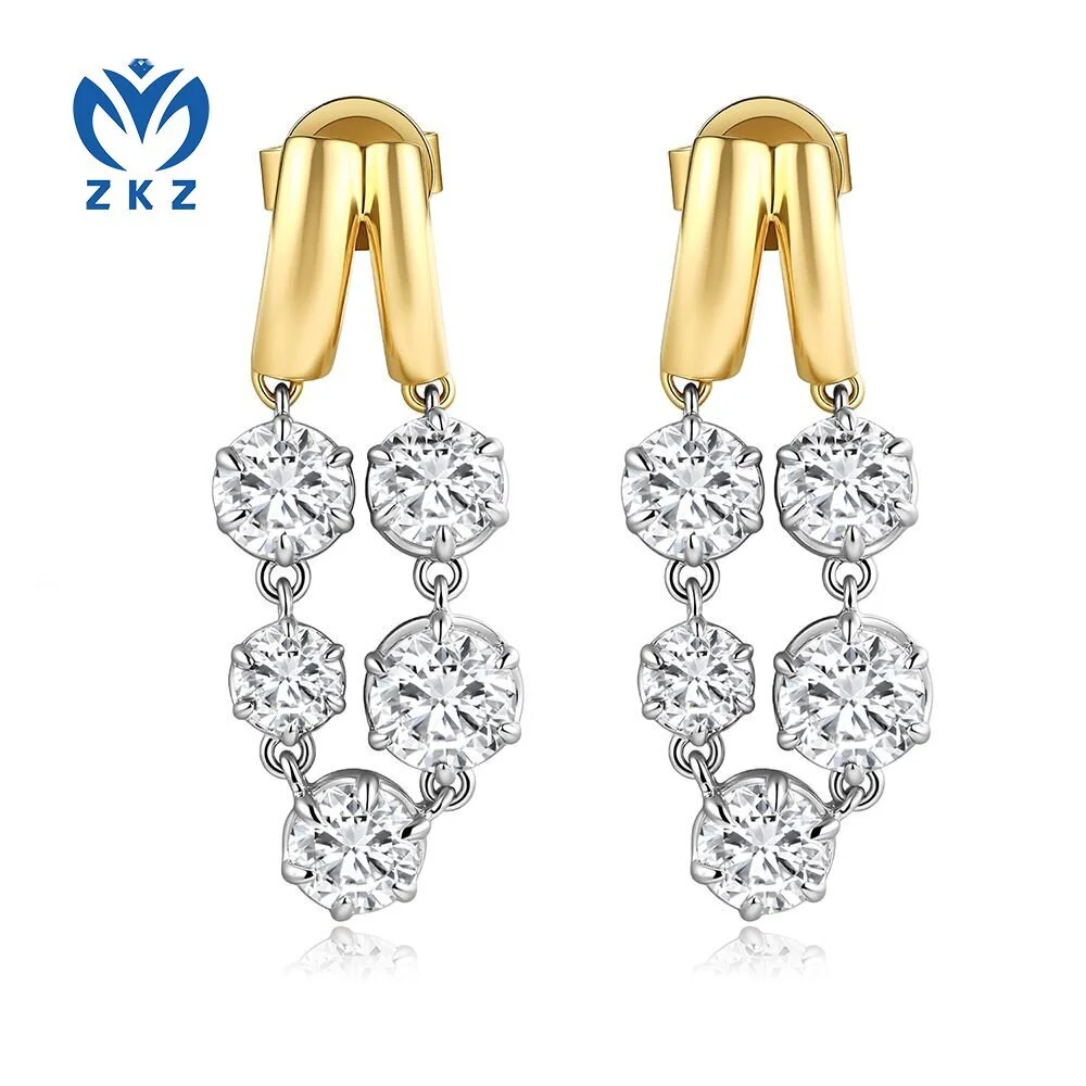 Lady's Jewelry Series Star Earrings Laboratory Grown Diamond 18K White Gold 2.08 Carats DEF VVS ZKZ-223 1
