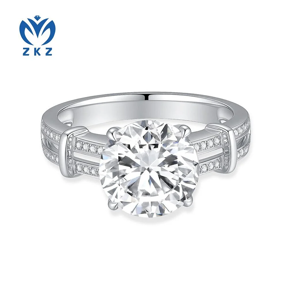 3.01 ct DEF VVS 18K white gold laboratory-grown diamond  Double Setting Diamond  Ring ZKZ-108 1