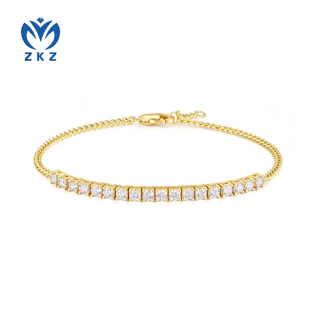 1.014ct VS Lab-grown Round-shaped Classic Style Bracelet,18 cm, ZKZ-Br20 1