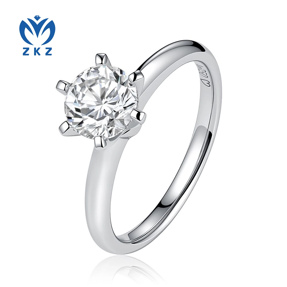 ClassicT Six Prong White Gold 3.01ct F VS2 Round-Shaped Diamond Ring Size US 6.25 ZKL-31 1