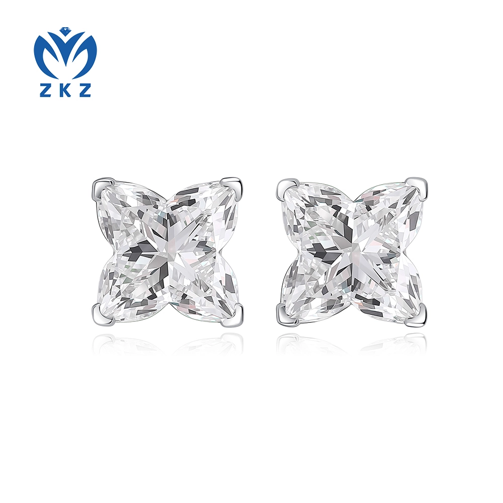 2.0ct DEF VVS Lab-grown LV-shaped diamonds Ear studs, ZKZ-296 1