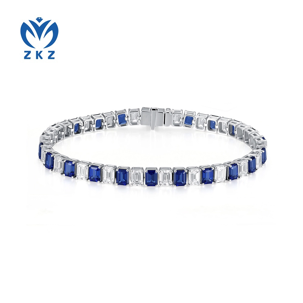 30.31ct Lab-grown VS-Emerald shaped diamonds and VVS-Emerald shaped Sapphires, ZKZ-BR26 1