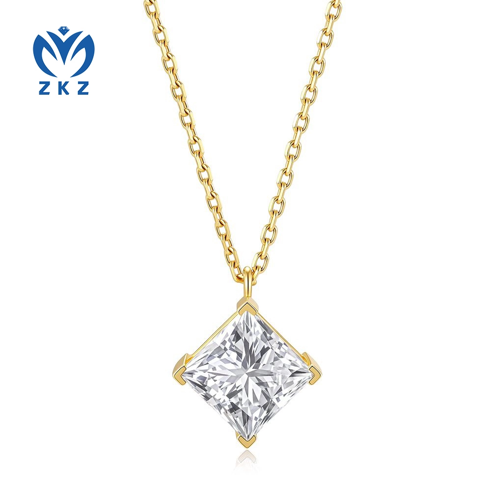 1.033ct DEF VVS Lab-grown Princess shaped Necklace, ZKZ-86 1