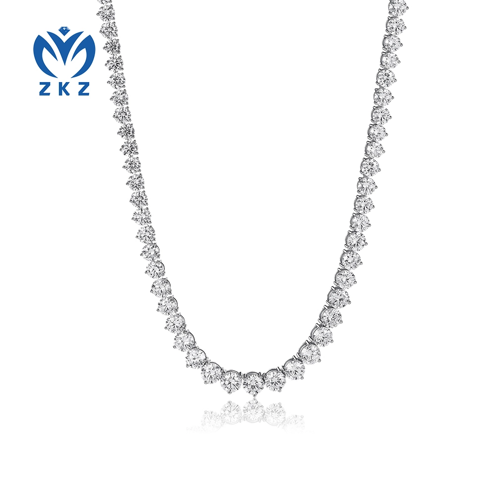 18.606ct DEF VVS Lab-grown Round-shaped  Full Diamond Necklace, ZKZ-294 1