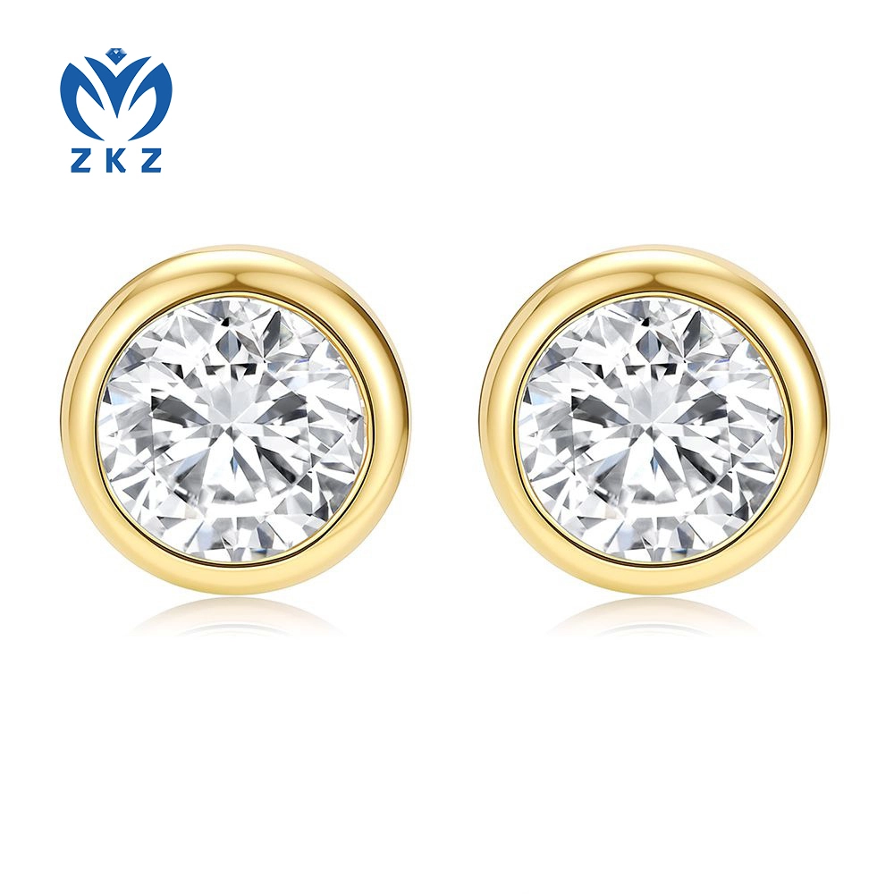2.025ct DEF VVS Lab-grown Round-shaped  Bubble Ear Studs, ZKZ-278 1