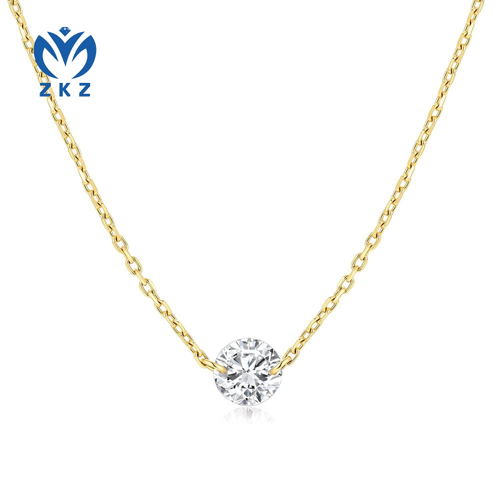 0.311ct DEF VVS Lab-grown Round-shaped Punching Necklace, ZKZ-CS-01 1