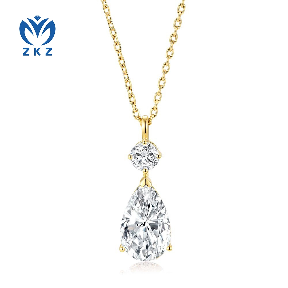 2.227ct DEF VVS Lab-grown Pear-Round shaped Necklace, ZKZ-300 1