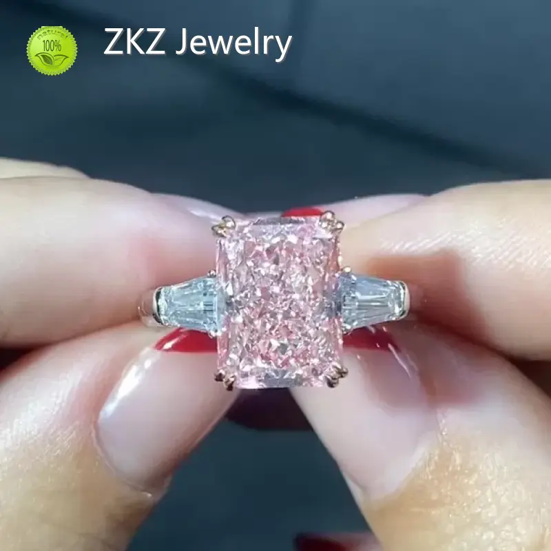 Oval Cut Lab Created Diamond Ring Custom Lab Diamond Ring Wholesale - ZKZ Jewelry 1