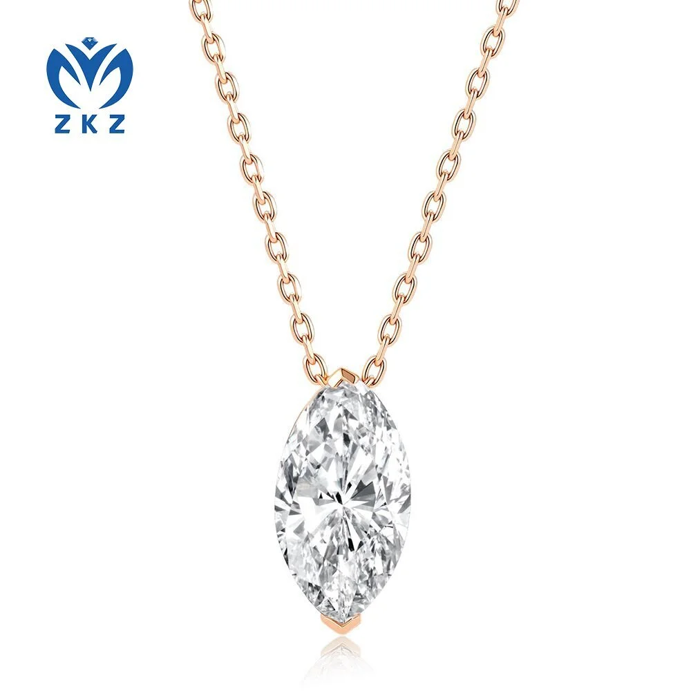 Collier en or 18 carats serti d'un diamant de laboratoire taille poire de 1,019 ct, DEF VVS, ZKZ-92 1