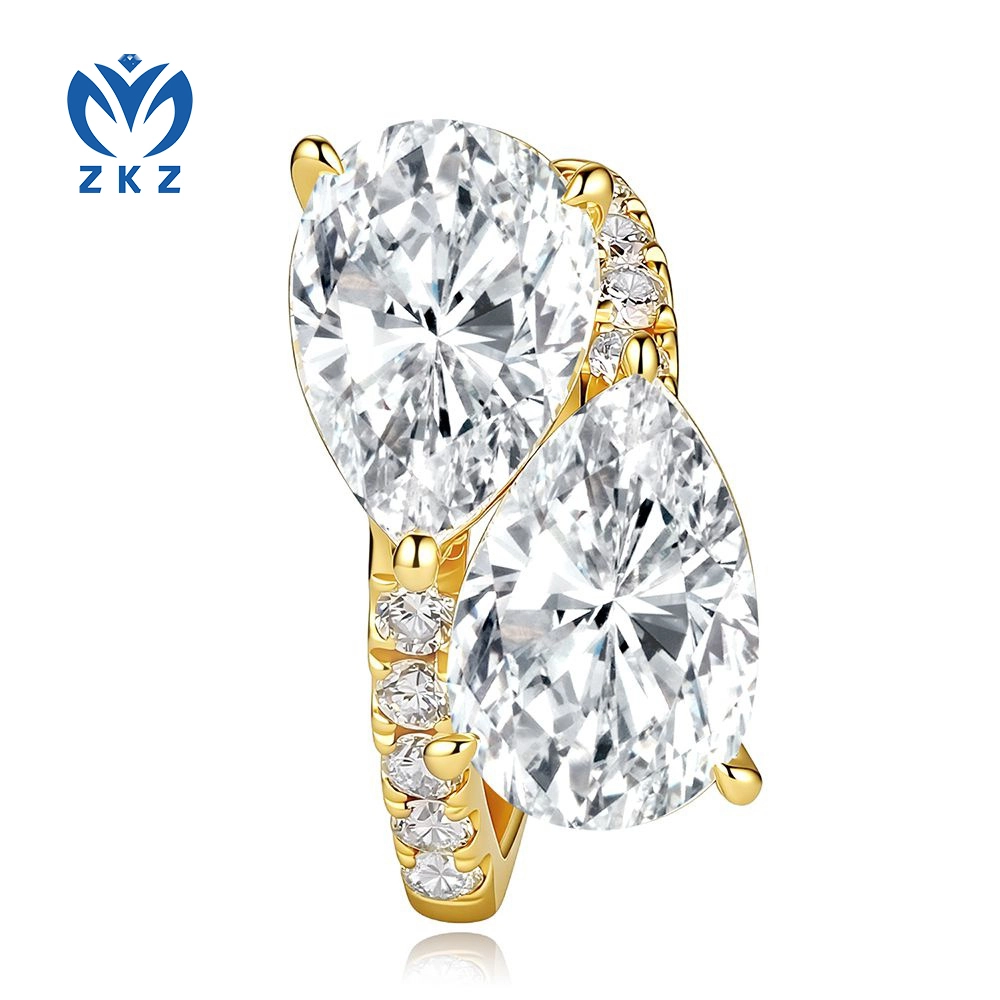 3.133ct DEF VVS Lab-grown Pear-shaped Double Stone Earrings, ZKZ-284 1