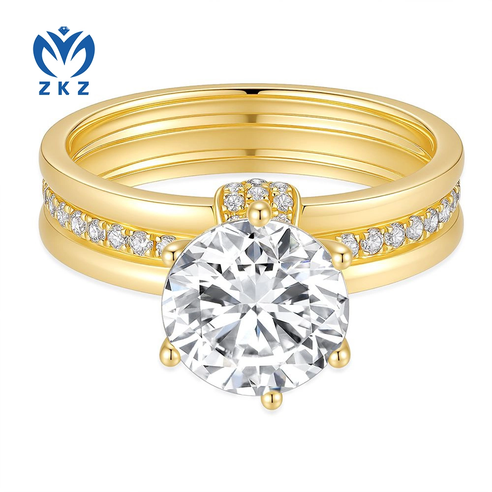 2.608ct DEF VVS Lab-grown Round-shaped diamond  Triple-Layer Band Ring, us size 6, ZKZ-146 1