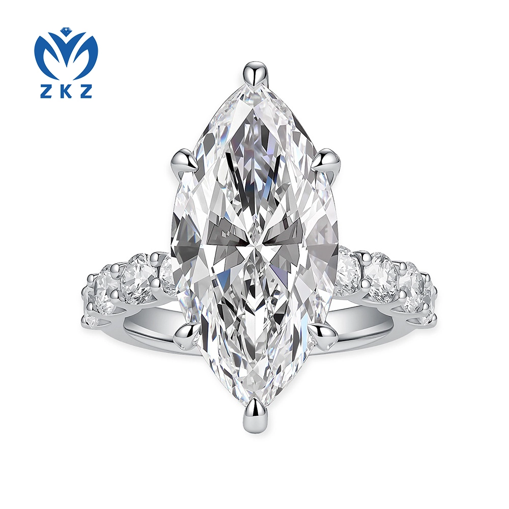 9.697ct E VS1 With IGI Certification Lab-grown Marquise-Shaped Diamond Ring, us size 6.75, ZKZ-305 1
