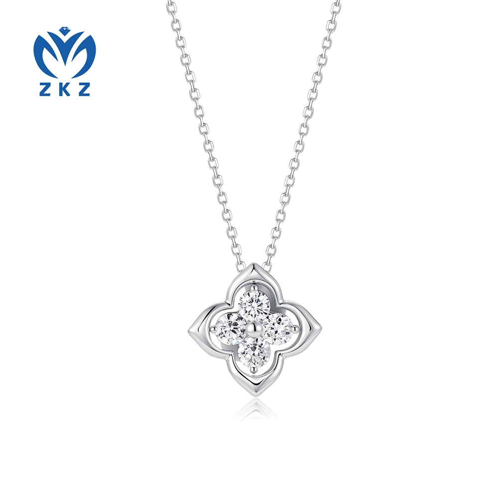 0.455ct DEF VVS Lab-grown Four-leaf clover Necklace, ZKZ-299 1