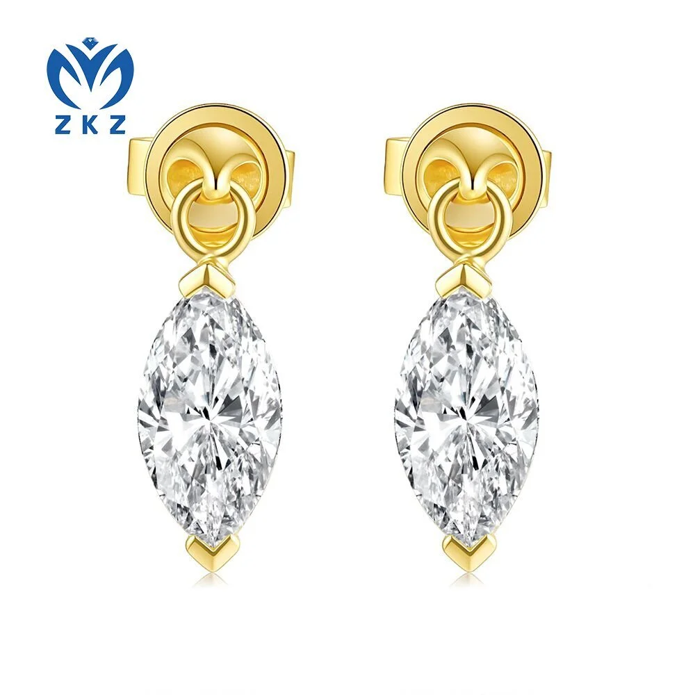 Countess's Laboratory Cultured Diamond 18K Yellow Gold Hoop Earrings, 1.31ct, DEF, VVS ZKZ-173 1