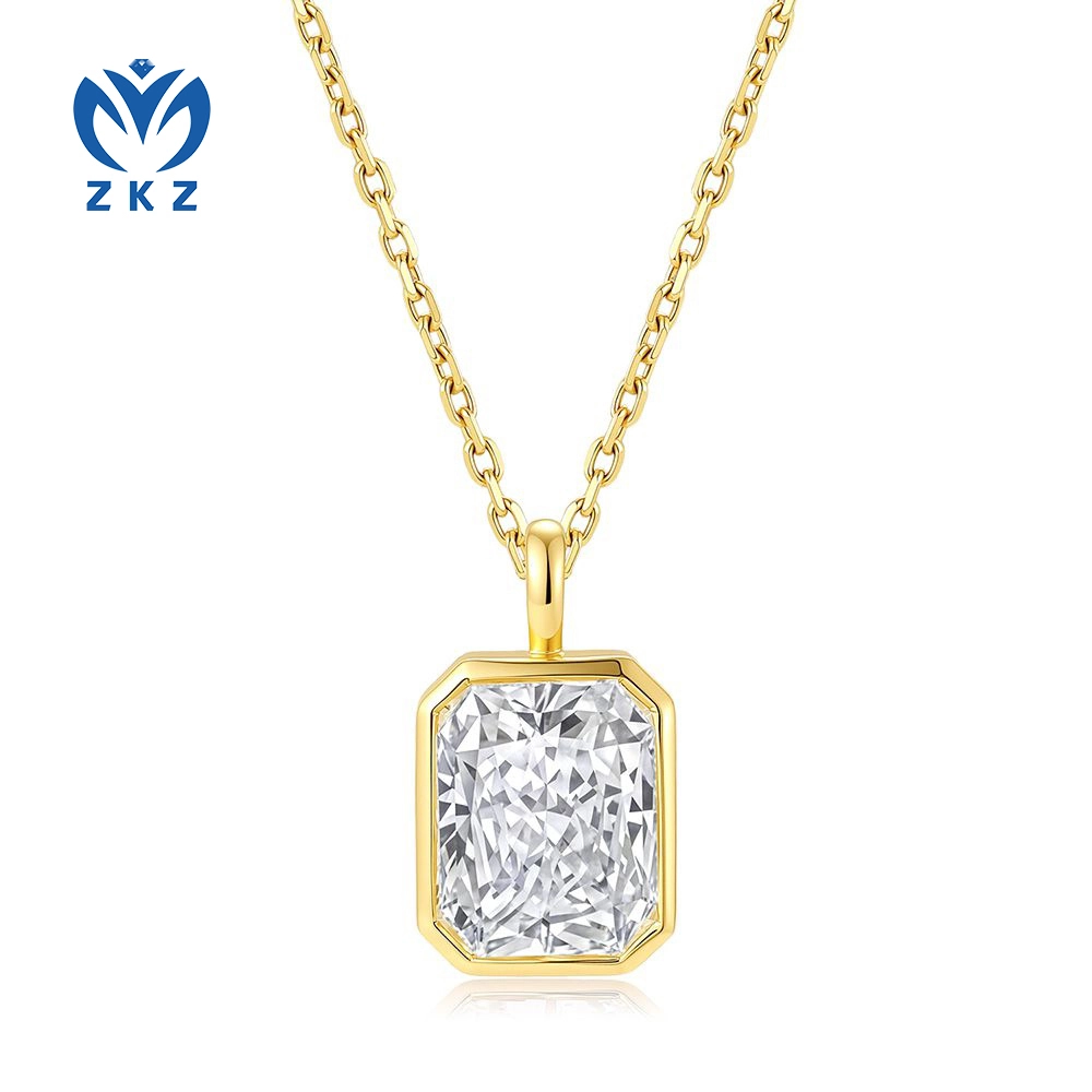 Pendentif en diamant de synthèse DEF VVS de forme radiante, 1,504 ct, ZKZ-276 1
