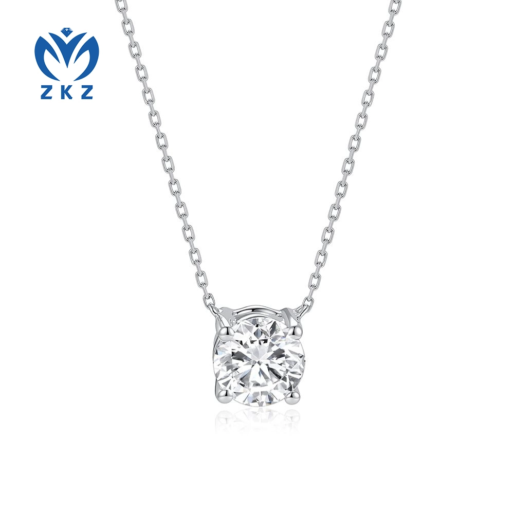 1.000ct DEF VVS Lab-grown Round-shaped diamond  Four Prong Necklace, ZKZ-75 1