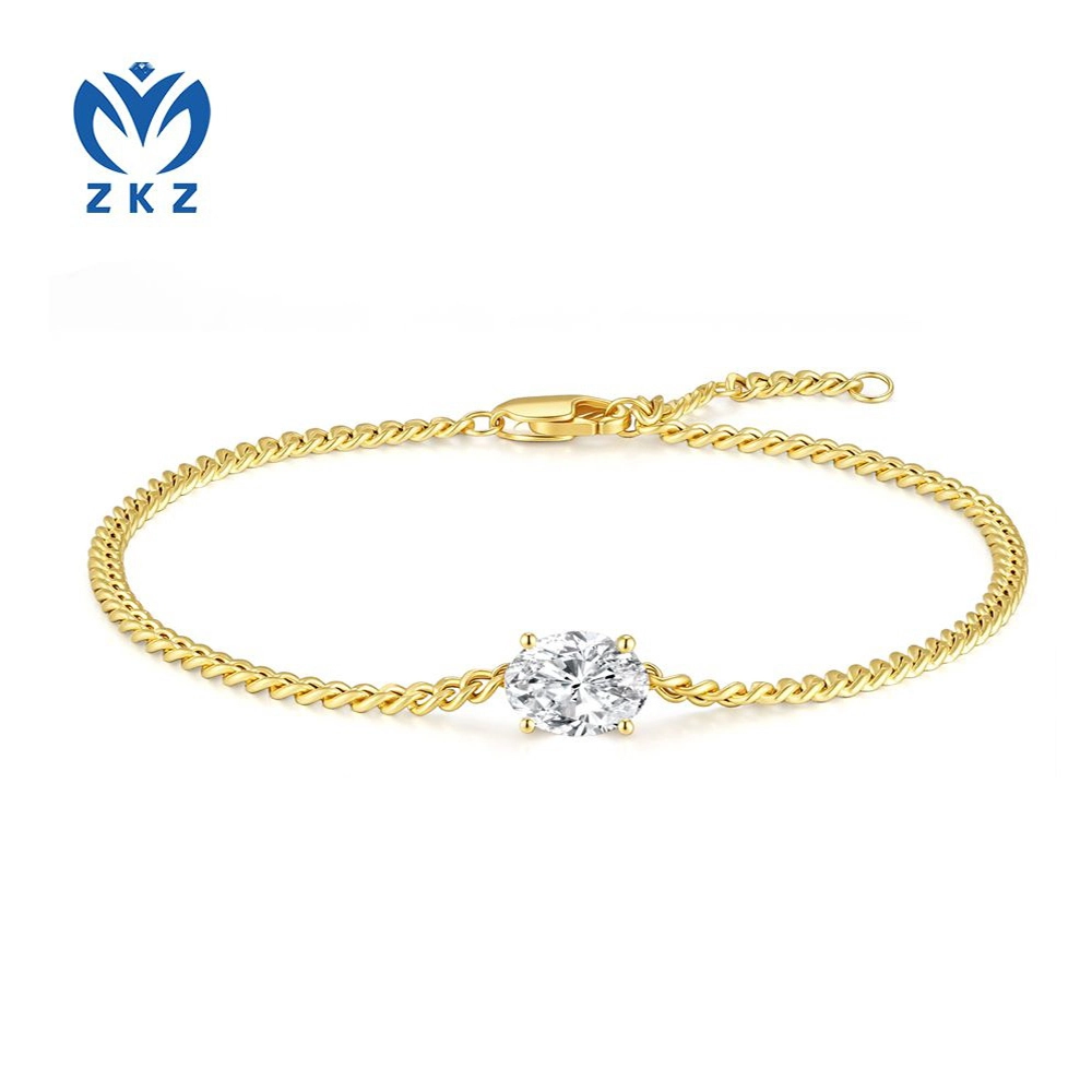 1.012ct VS Lab-grown Oval-shaped Classic Style Bracelet, ZKZ-Br30 1
