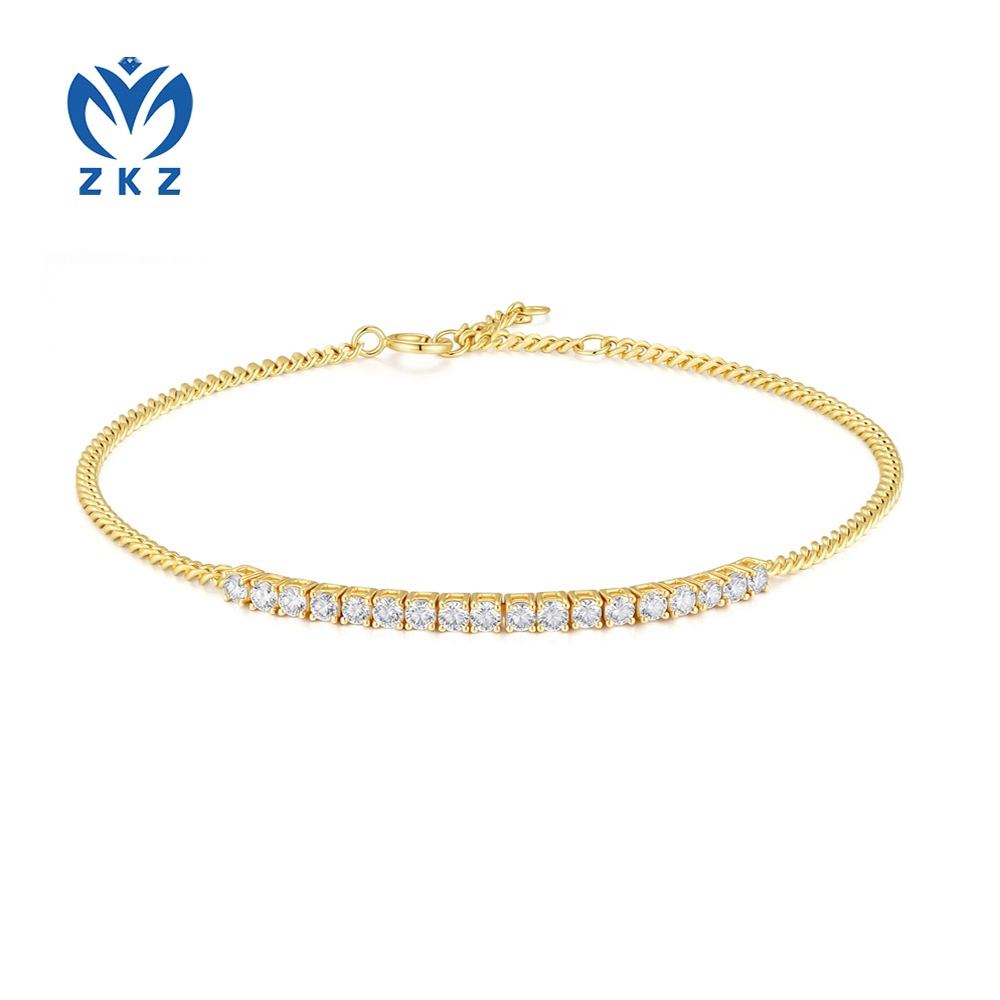 0.623ct VS Lab-grown. Round-Shaped Half-tennis Classic Style Bracelet, ZKZ-Br21 1