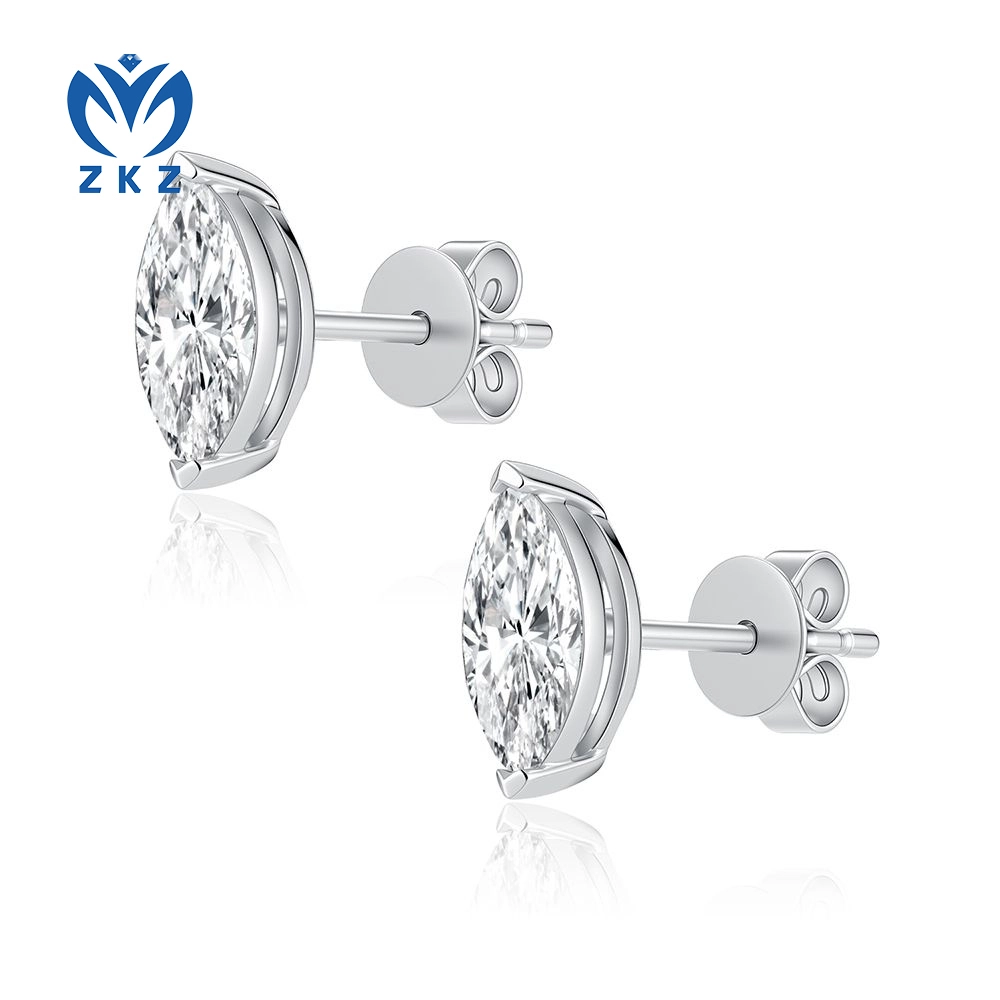 Lab Grown Diamond Marquise Cut Earrings With 18K White Gold 1.078ct DEF VVS ZKZ-99 1