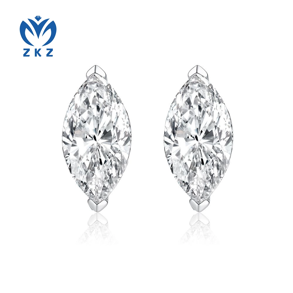 Lab Grown Diamond Earrings Marquise Cut Earrings With 18K White Gold 1.078ct VVS DEF ZKZ-99 1