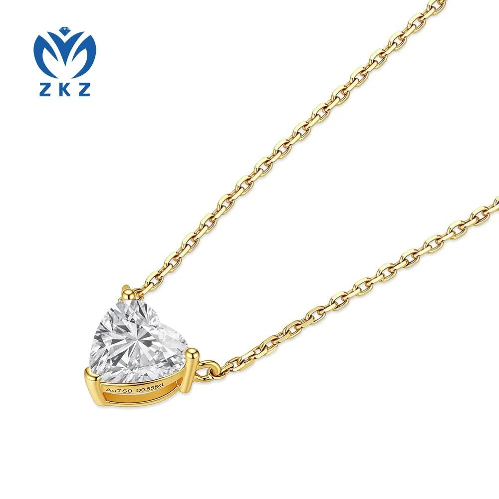 DEF VVS 1.56ct laboratory-grown diamond heart-shaped single-stone women's necklace ZKZ-73 1