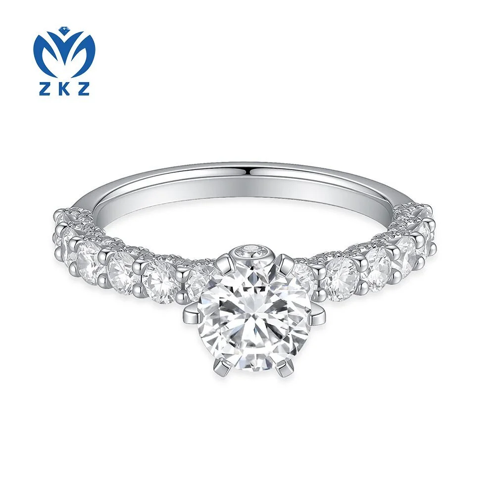 Write Moon Light Women's  Ring Lab-grown diamond three-row set diamond ring in 18K white gold,  1.003ct, VVS DEF US 5.25, ZKL-54 1