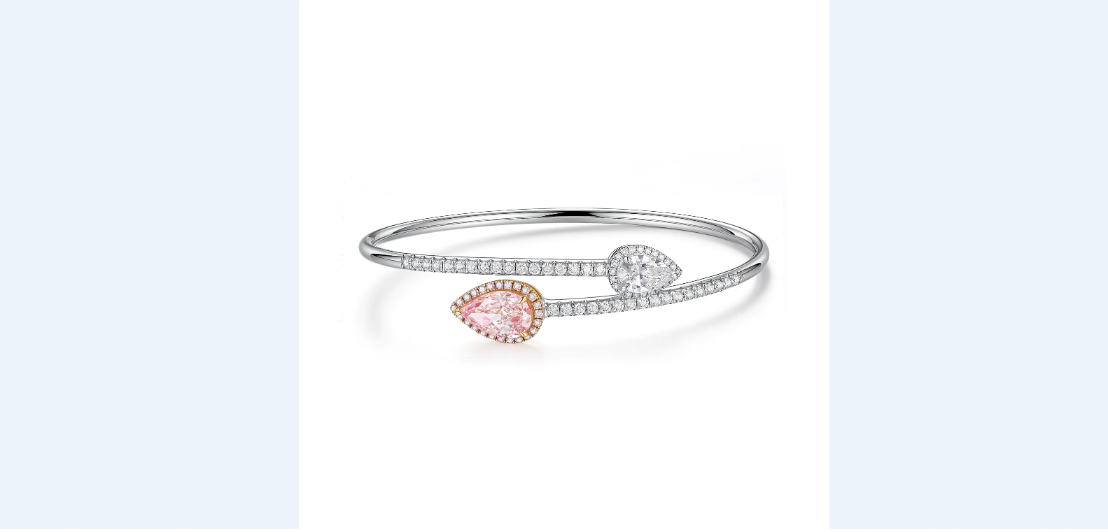 2.28ct VVS1 Pink  Lab-Grown Pear-Shaped Classic Style Bracelet,ZSL1F02 1